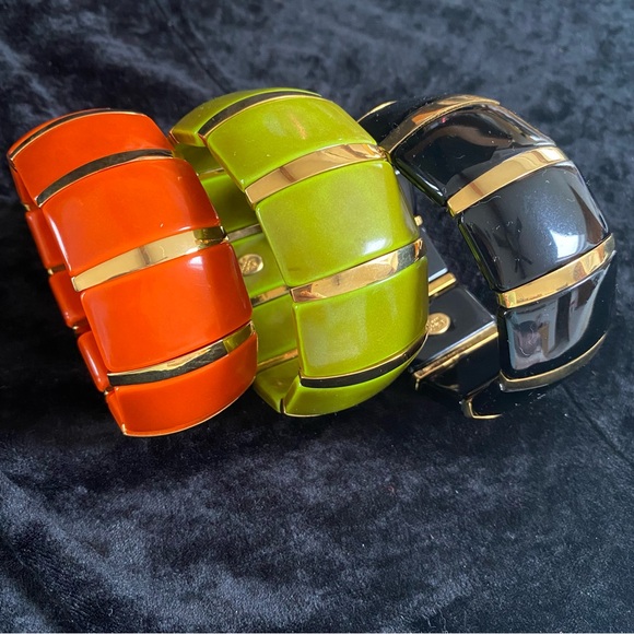 Vintage QVC Joan Rivers Classics Collection Chunky Stretch Bracelet BLACK - Picture 7 of 7